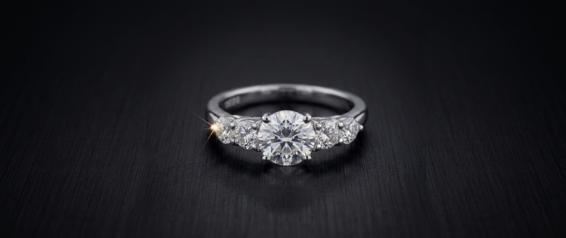 Five-stone diamond engagement ring handcrafted by KK's Jewellery